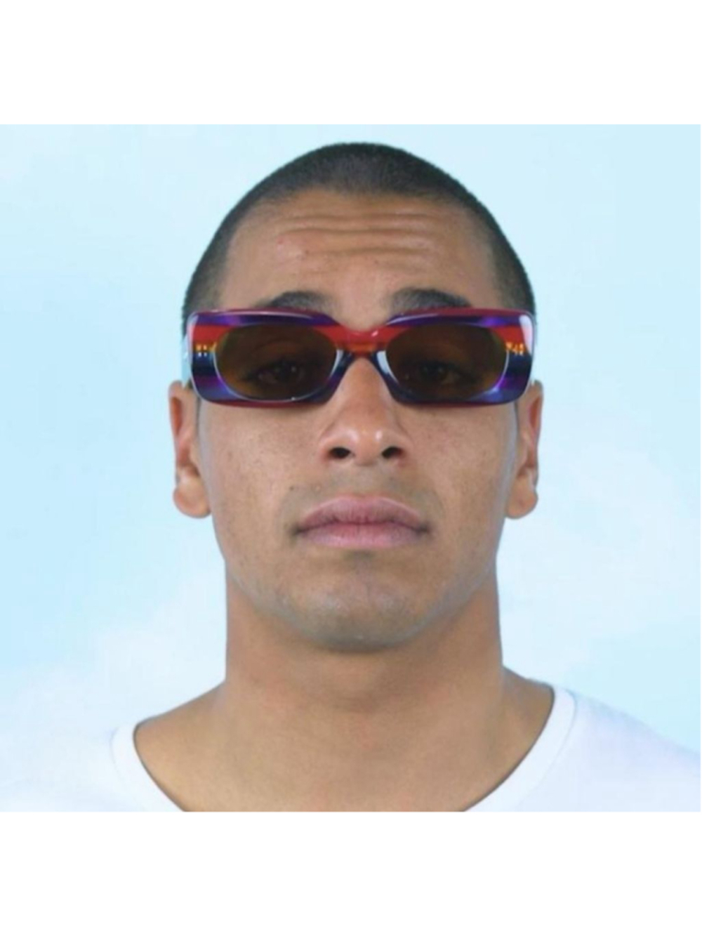CRAP EYEWEAR NEW The Supa Phreek Rainbow Rectangular Sunglasses Red Purple - Picture 2 of 10